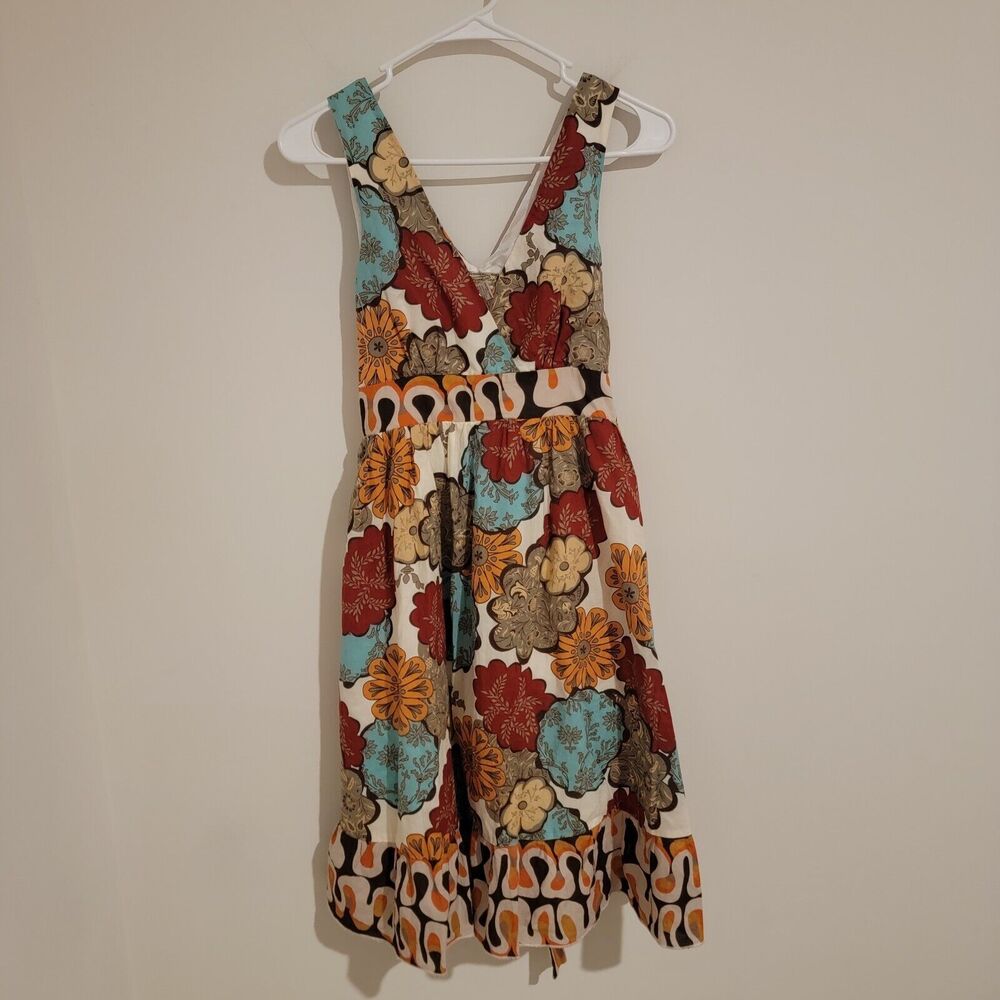 American Rag Cie Y2k Babydoll Dress Size Small S Floral‎ Retro Tie Back Mini